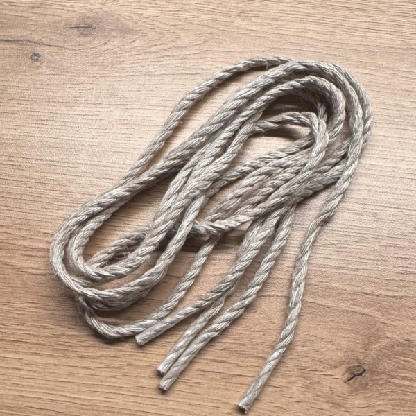Sznurowańce Lniane Skręcane 120 cm Naturalne